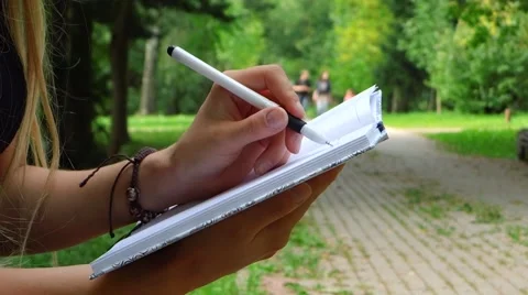 Notebook and park Stock Footage 41643533