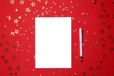 Notebook and pen on background of star-shaped. Stock Photos