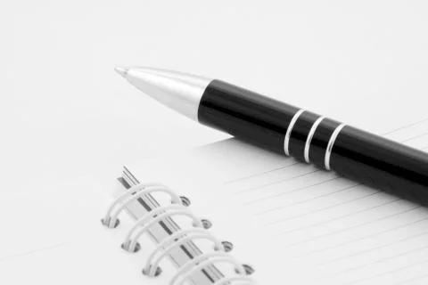 Notebook and pen close-up Stock-Fotos