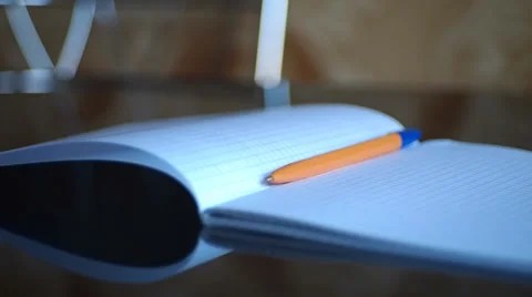 Notebook and pen Stock Footage 34213142
