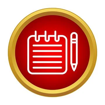 Notebook and pen icon for notes and planning Stock Illustration