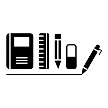 Notebook and pen icon. Simple illustration of notebook Stock Illustration