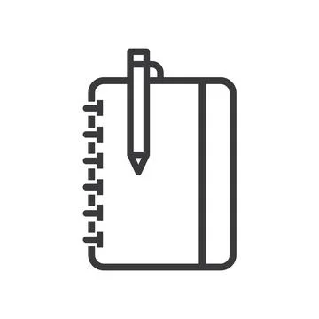 Notebook and pen icon, vector. Stock Illustration