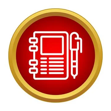 Notebook and pen icon for writing notes Stock Illustration