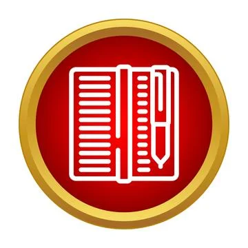Notebook and pen icon for writing concepts Stock-Illustration