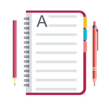 Notebook and pen Stock Illustration