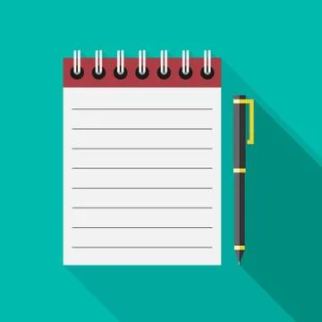 Notebook and pen Stock Illustration