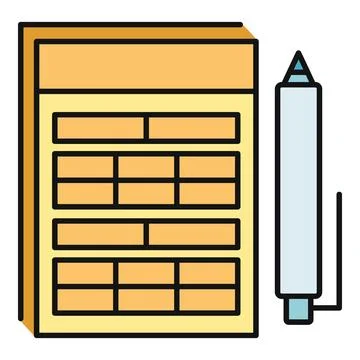 Notebook and pen for note taking and planning Stock Illustration
