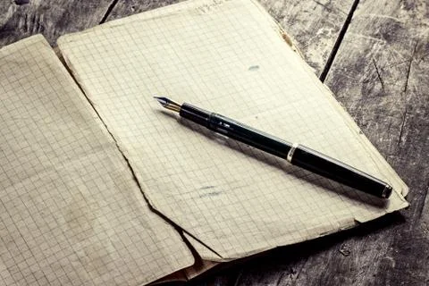 Notebook and pen Foto stock