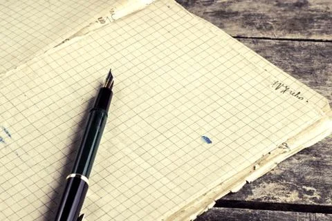 Notebook and pen Foto stock