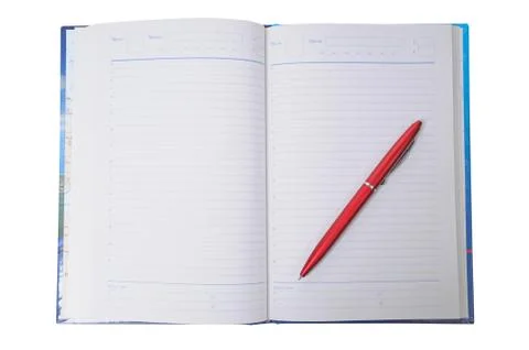 Notebook and pen Stock Photos
