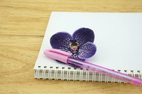 Notebook and pen Stock Photos