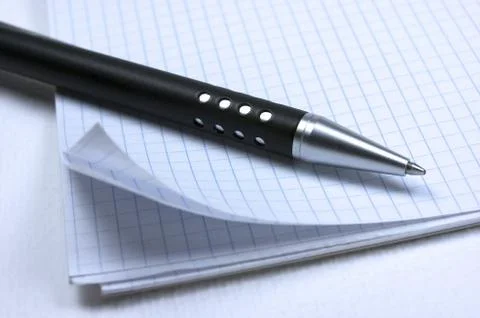 Notebook and pen Stock Photos