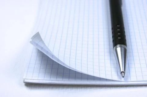 Notebook and pen Foto stock
