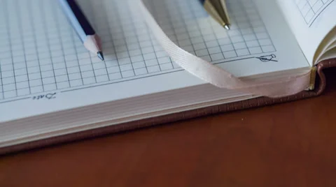 Notebook And Pen. Slider Shot 2 動画素材 33304771