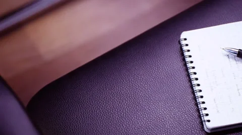 Notebook And Pen. Slider Shot Stock Footage 58422387
