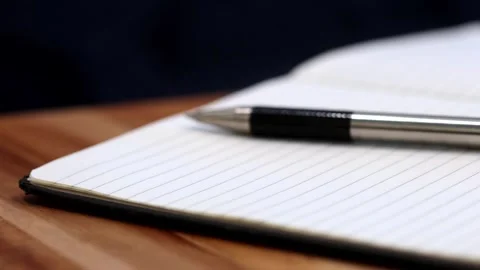Notebook and Pen, Slow Tracking Stock-Footage 334342467