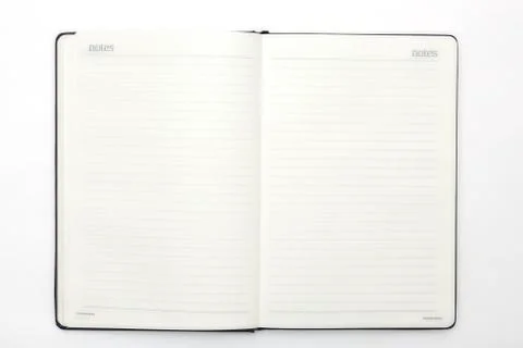 Notebook and pen on white background. Abstract background for drawing and ske Stock Photos