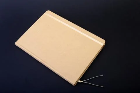 Notebook and pen on white table. Selective focus Stock Photos