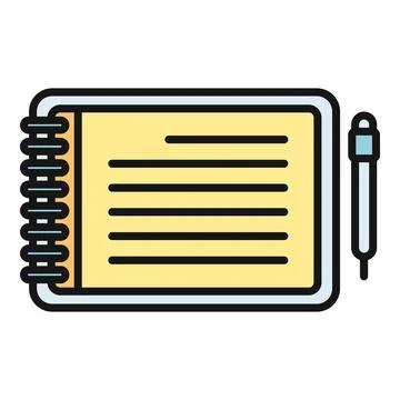 Notebook and pen for writing notes and planning Иллюстрация