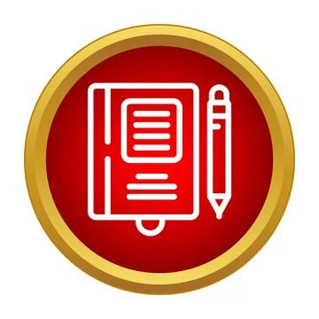 Notebook and pencil icon for education and writing Stock-Illustration