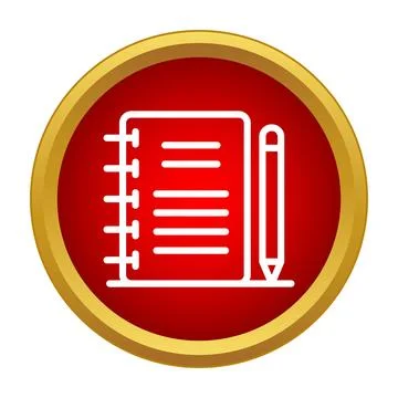 Notebook and pencil icon for writing notes Stock Illustration