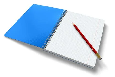Notebook and pencil Illustrazione stock