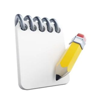 Notebook and pencil Stock Illustration