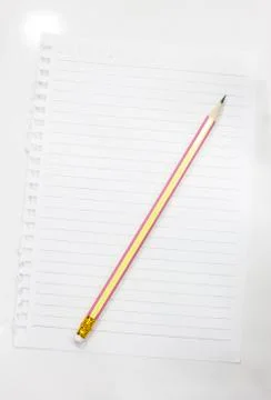 Notebook and pencil isolated Stock Photos