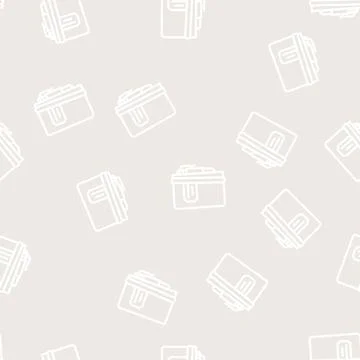 Notebook and pencil line vector seamless pattern Stock Illustration