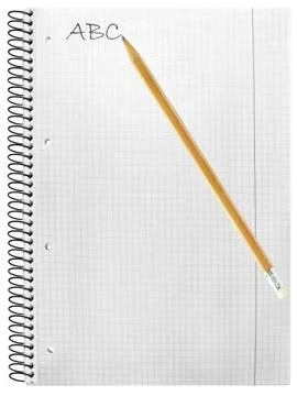 Notebook and pencil Stock Photos