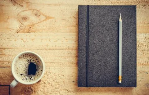 Notebook and pencil Stock Photos