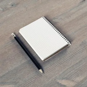 Notebook and pencil Stock Photos