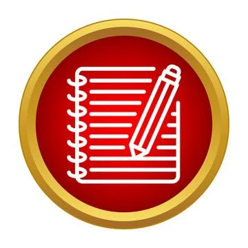 Notebook and pencil writing important notes icon Stock Illustration