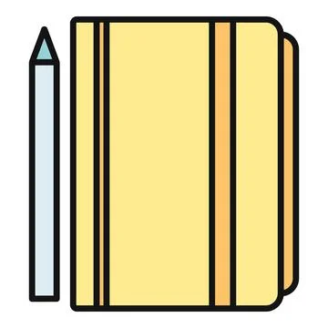 Notebook and pencil for writing notes and ideas Stock Illustration