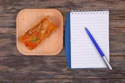 Notebook and Popia Foto stock