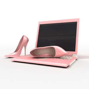 Notebook and stiletto Stock Photos