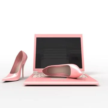 Notebook and stiletto Stock Photos