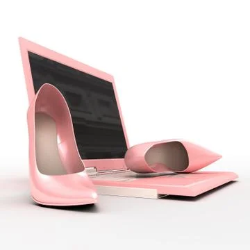 Notebook and stiletto Stock Photos
