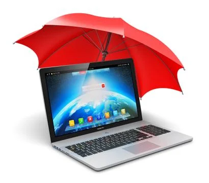 Notebook and umbrella Illustrazione stock