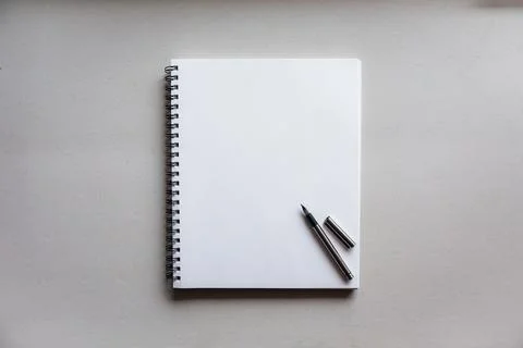 Notebook with art supplies Stock Photos