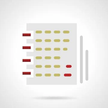 Notebook with article flat color vector icon Stock Illustration