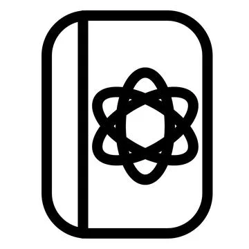 Notebook with atom symbol - modern education or office icon symbol Иллюстрация