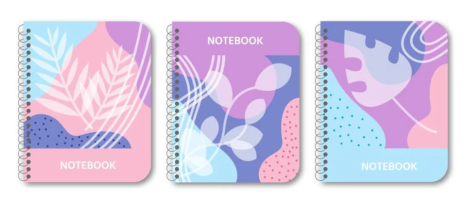 Notebook background creative cover design art set Stock Illustration