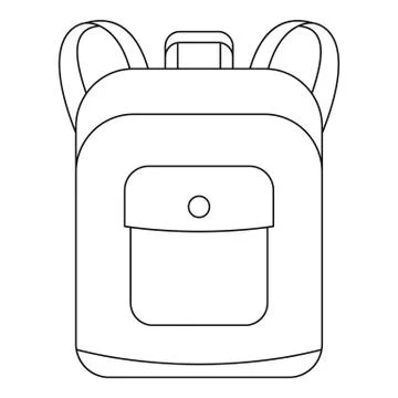 Notebook backpack icon, outline style Stock Illustration