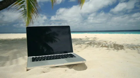 Notebook on the beach Stock Footage 663320