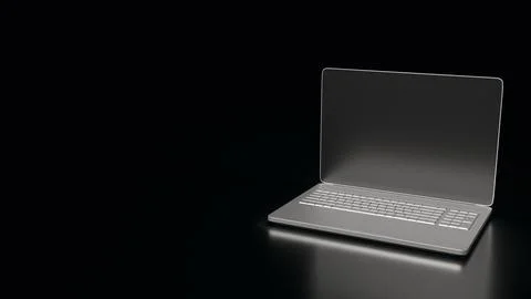 The Notebook on Black Background for Business or it concept 3d rendering. Stock Illustration
