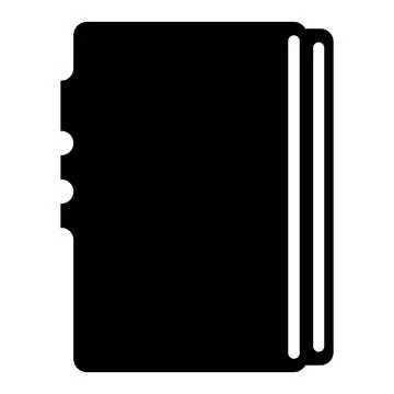 Notebook black icon on white backround Stock Illustration