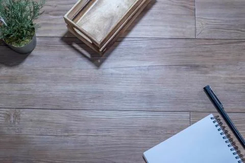 A notebook with black pen Stock Photos