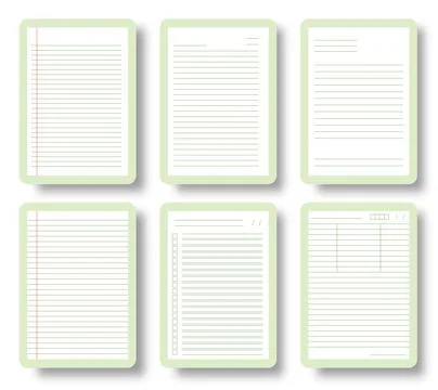 Notebook blank grid square lined paper sheet page Stock Illustration